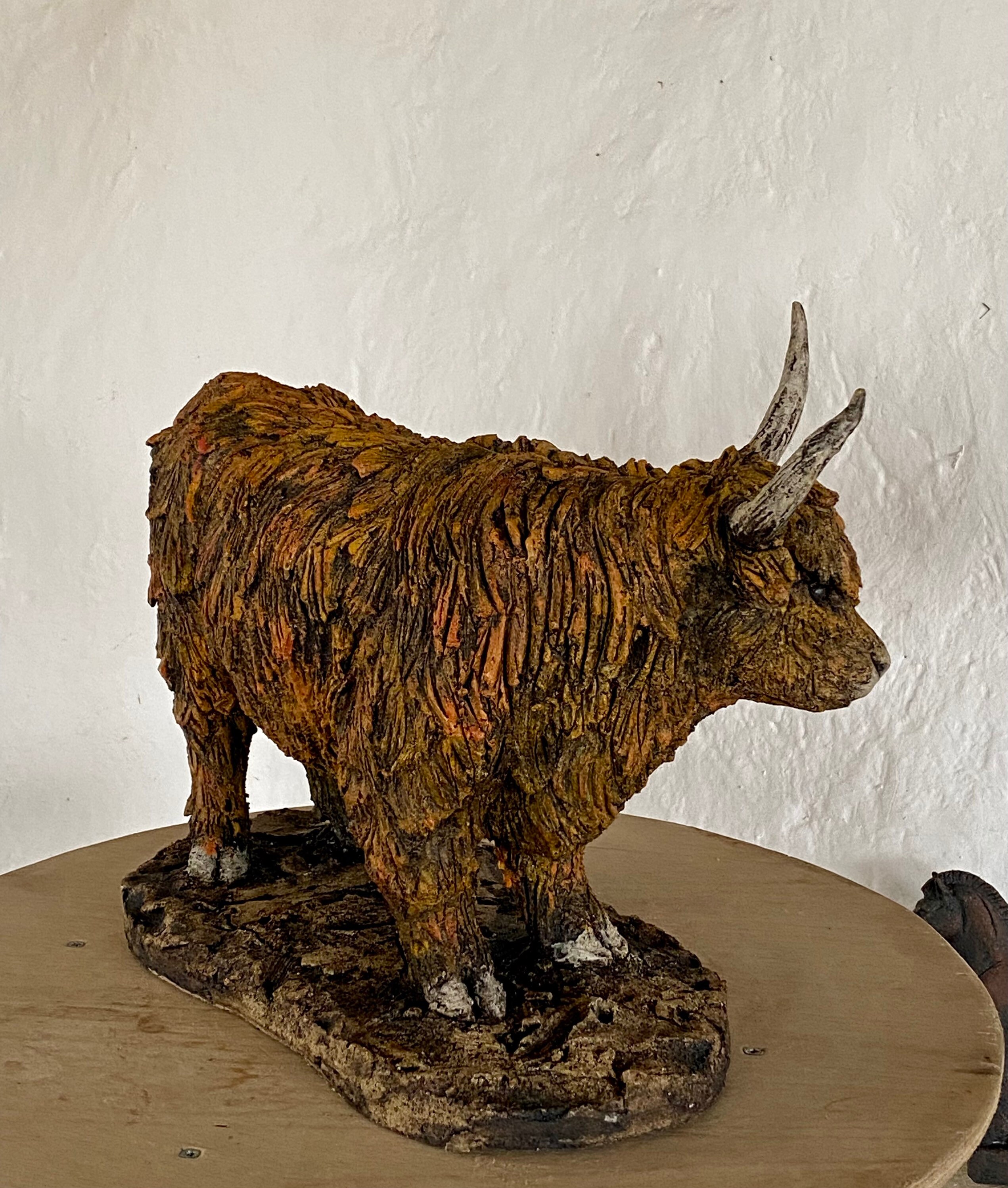 Highland Cow Sculpture in Ceramic by Paul Szeiler - Etsy Canada