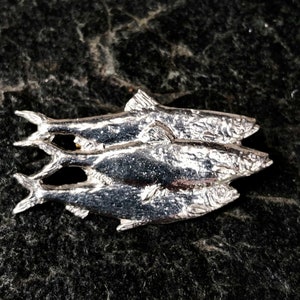 Silver Darlings ( herring )  brooch in pewter