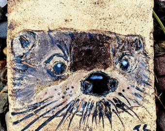 Otter Head Ceramic Tile