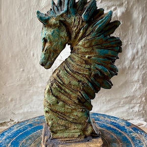 Seahorse ceramic sculpture