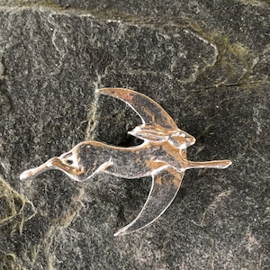 Hare and Moon brooch in Pewter by Paul Szeiler