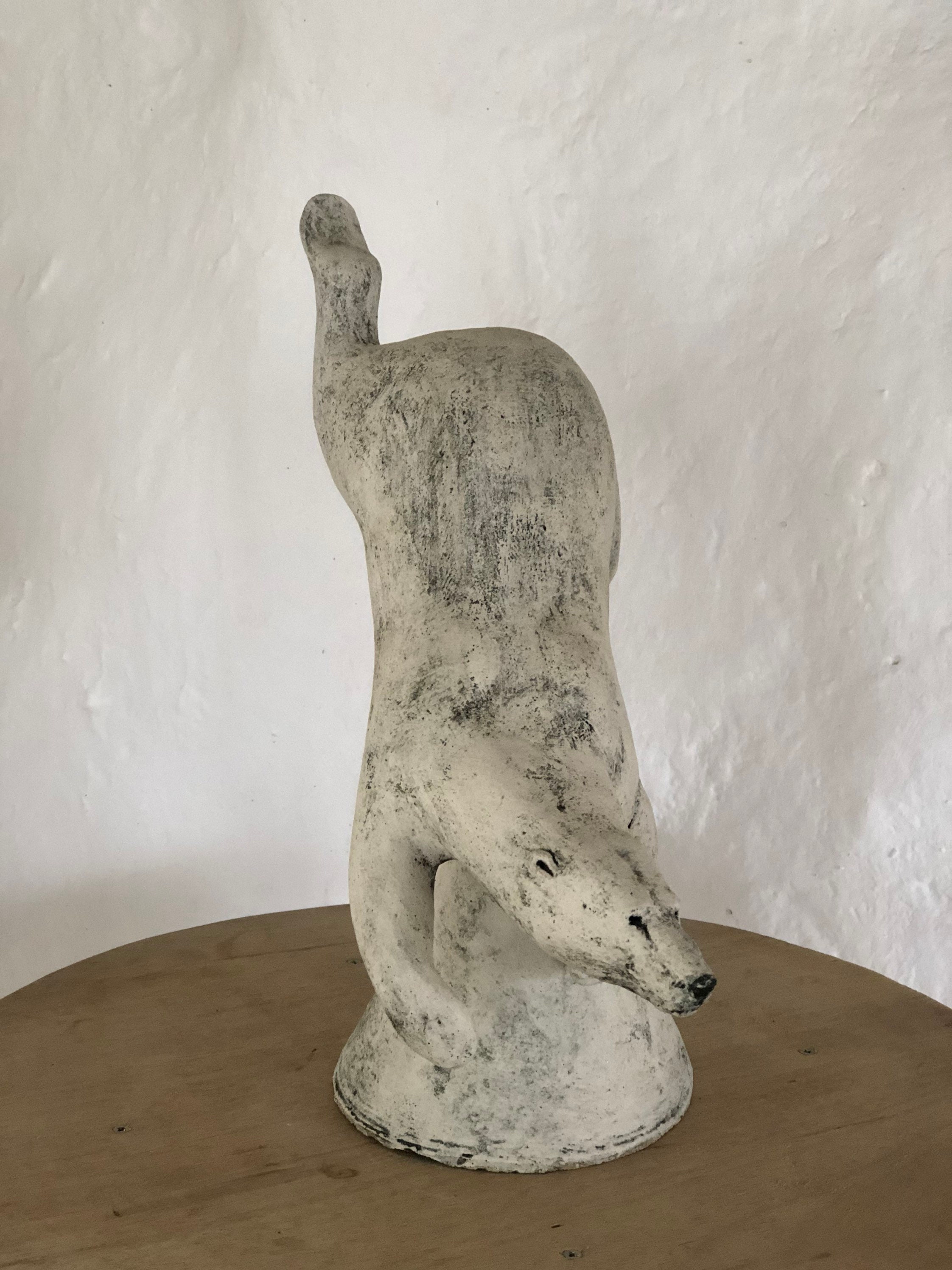 Polar bear swimming sculpture in ceramic by Paul Szeiler. Etsy