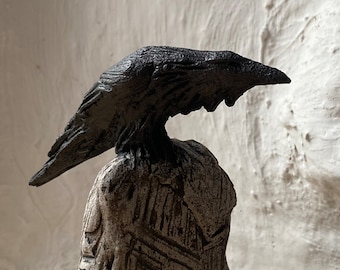 Raven on a Standing Stone sculpture