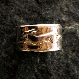 Silver Running Hare Ring hallmarked