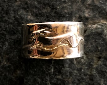 Silver Running Hare Ring hallmarked