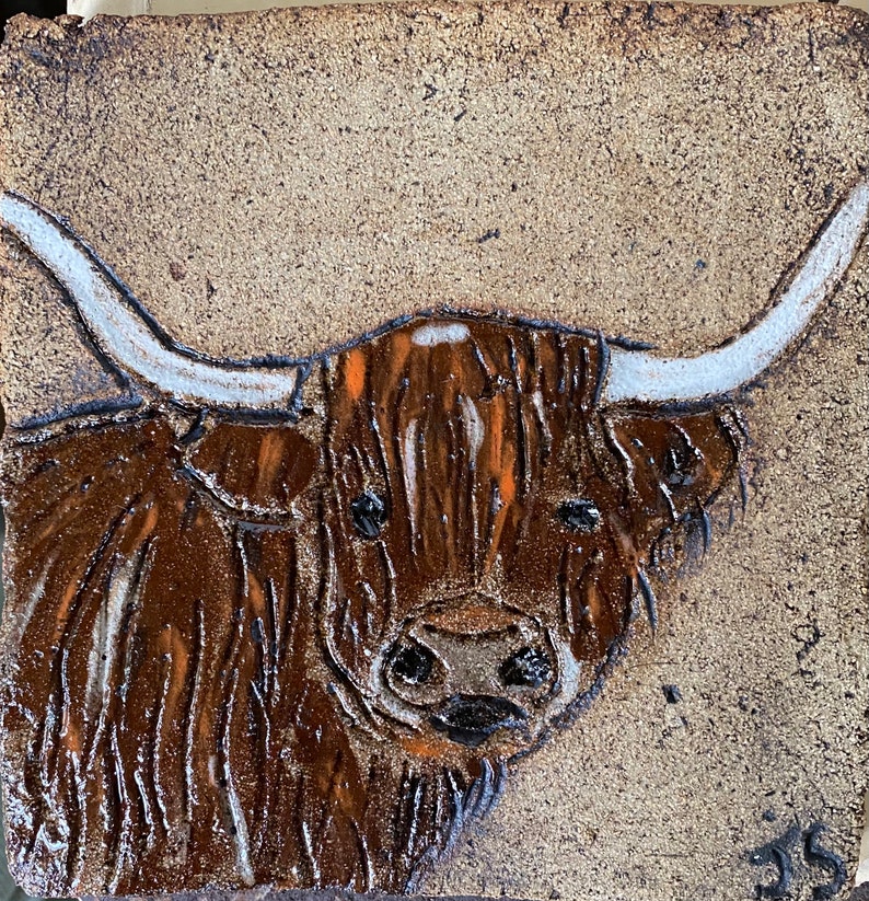 Highland Cow Ceramic Tile - Etsy