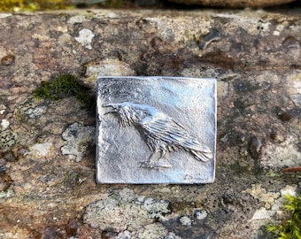 Raven brooch in pewter by Paul Szeiler