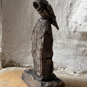 Owl on standing stone sculpture by Paul Szeiler image 2