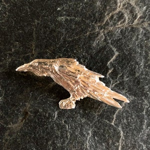 Broche corbeau en argent