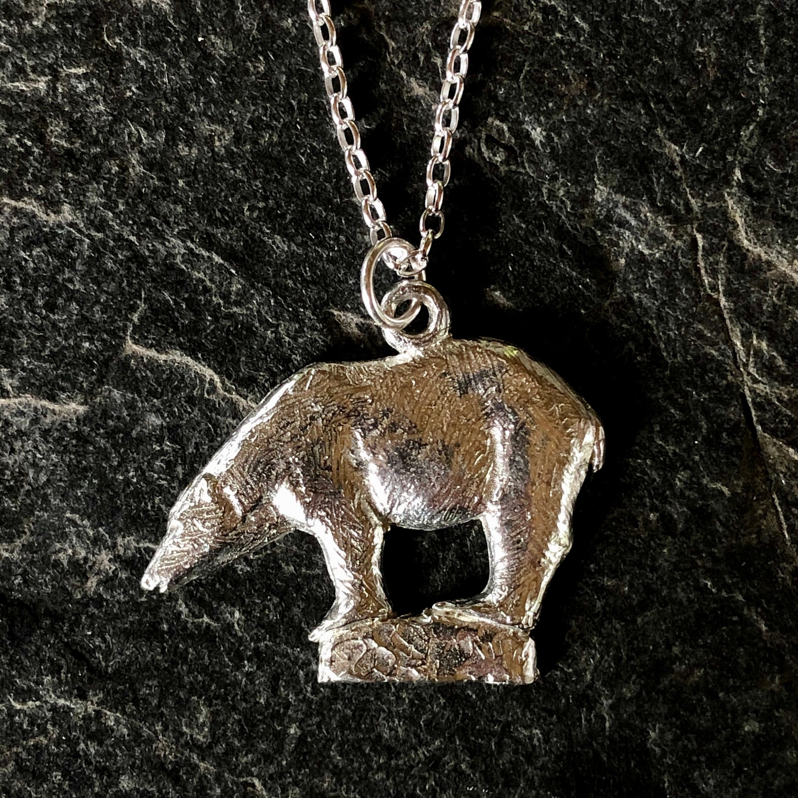 Polar Bear Pendant / Necklace in Pewter by Paul Szeiler. Etsy