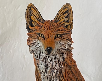Fox sculpture in ceramic by Paul Szeiler