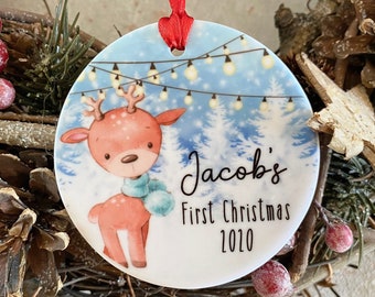 Personalised first Christmas ornament, 1st Christmas, baby's first christmas bauble, tree decoration