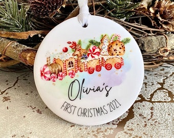 Personalised first Christmas ornament, 1st Christmas, baby's first christmas bauble, tree decoration, xmas decoration, baby ornament