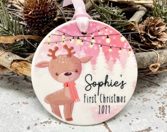 Personalised first Christmas ornament, 1st Christmas, baby's first christmas bauble, tree decoration