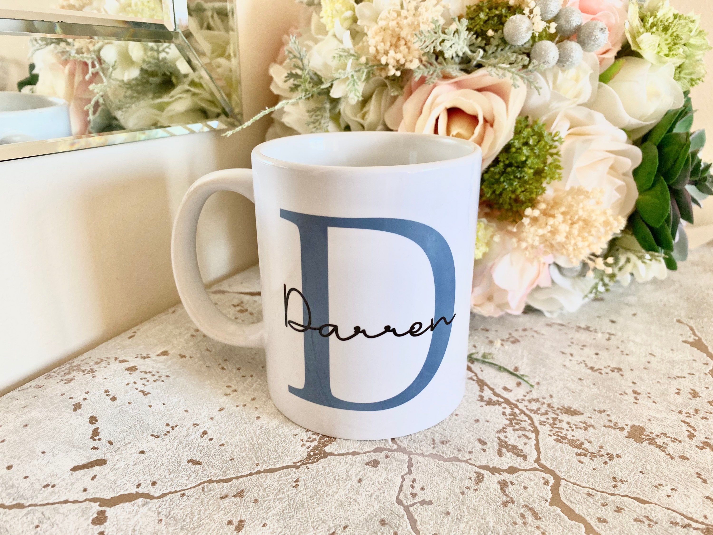 Personalised Letter Mug Initial Mug Personalised Mug Custom Etsy UK