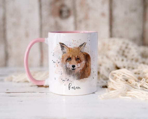 Personalised Fox Mug, Fox Gift, Gift for Her, Gift for Him, Fox Gifts,  Personalised Gift, Fox Lover, Fox Coffee Mug 