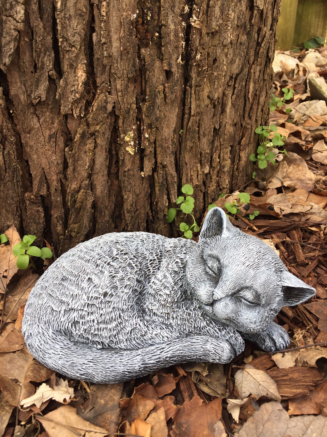 Cat Garden Statue Sleeping Cat Concrete Statue Pet Etsy