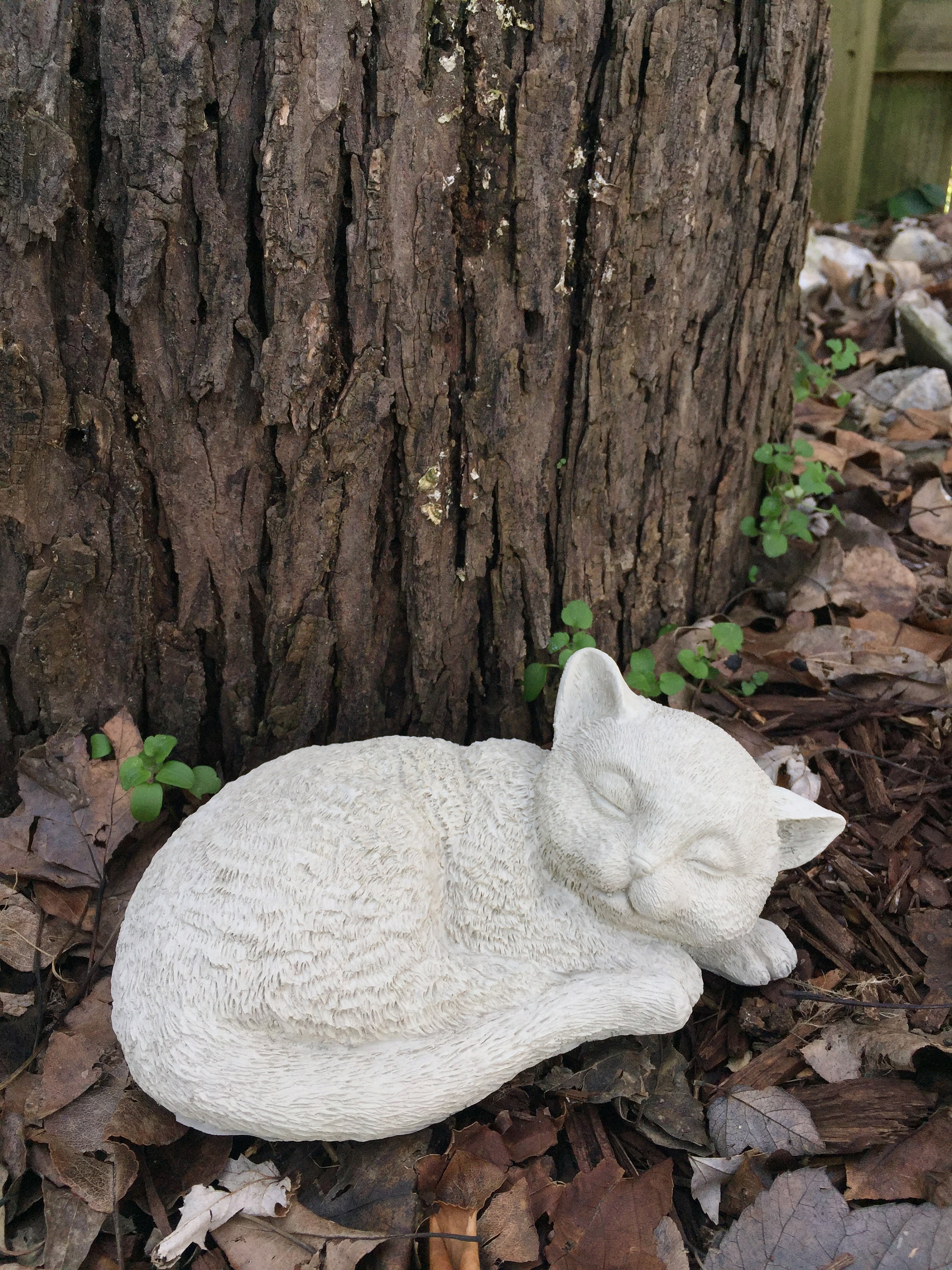 Cat Garden Statue Sleeping Cat Concrete Statue Pet Etsy