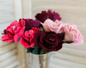 Felt flower rose. Handmade felt flower, felt roses, flower for home decoration.