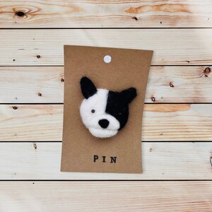 Needle felted dog pin, needle felt animals