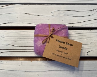 Felted soap bar. Natural soap bar covered by 100% merino wool felt. Unique gift. Holiday gift.