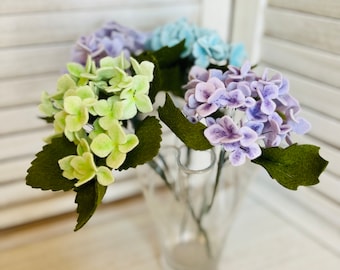 Felt flower, Hydrangeas. Handmade felt flower, Hydrangeas flower for home decoration.