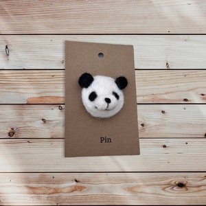 Needle felted panda bear pin or magnet. Needle felt animals, needle felted panda bear pin or magnet.