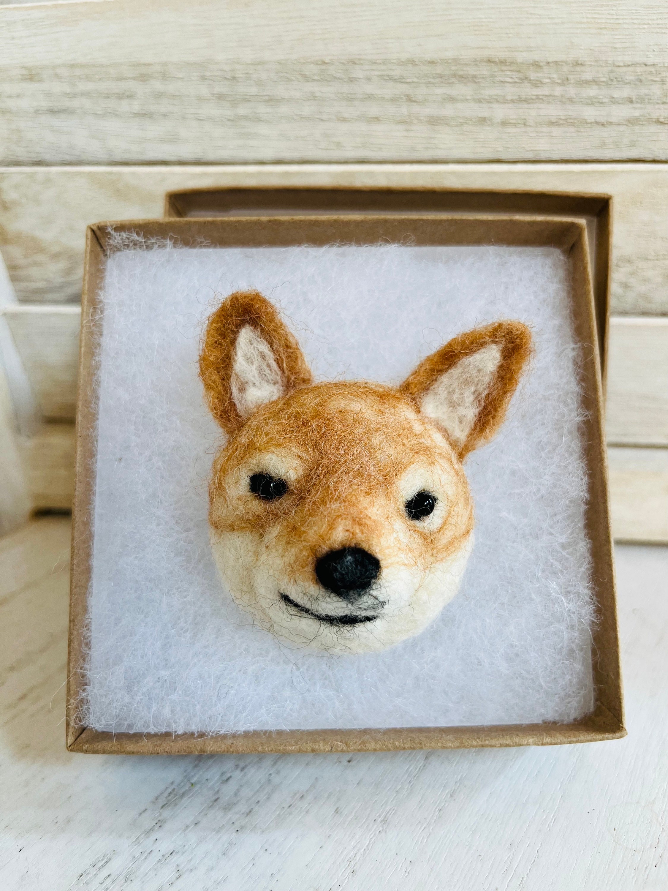 Needle Felted Shiba with Blue Mouse Costume - Needle Felting Kits