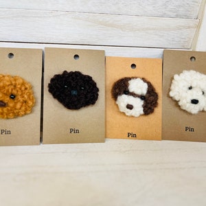 Needle felted poodle pin. needle felt dog brooch. Poodle brooch.