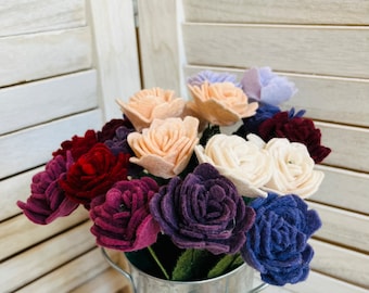 Felt flower mini rose. Handmade felt flower, felt mini roses, flower for home decoration.