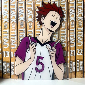 Red haired blocker anime glass painting