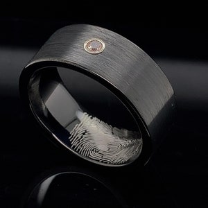 Mens Tungsten Ring, Mens Morganite Ring, Black Wedding Ring, Black Tungsten Ring, Mens Wedding Ring, Tungsten Wedding Band