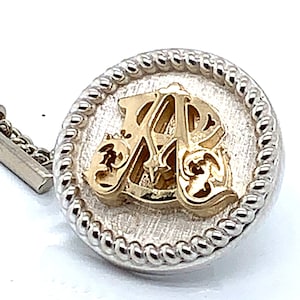 Handmade 14k Gold Tie Tack Personalized Mens Accessories Custom Monogram Tie Pin Unique Gift One of A Kind Silver and Gold Tie Clip