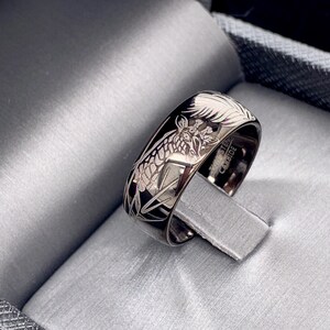 Mens Tungsten Band, Giraffe Ring, Mens Wedding Ring, 8mm Tungsten Ring, Custom Engraved Ring, Tungsten Band, Wedding Band, Men Tungsten Ring