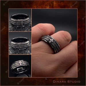 Tungsten Ring, Tungsten Cross Ring, Custom Engraved Ring, Ephesians Ring, Proverb Ring, Mens Promise Ring, Personalized Ring, Christian Ring