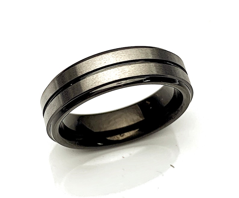 Custom Engraved Tungsten Tungsten Ring Tungsten Band Black Silver Tungsten Ring Mens Tungsten Wedding Ring 6mm Gunmetal Tungsten Ring
