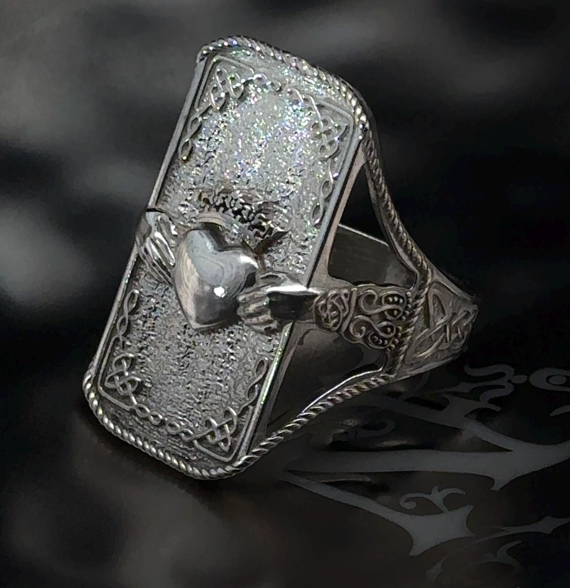 Handcrafted Sterling Silver Claddagh Ring: Celtic Irish Promise Ring (Free Engraving)