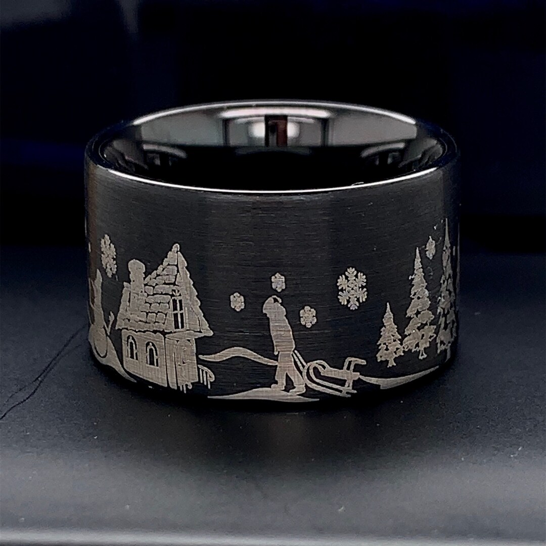 Wolfram Ring Schwarzer Wolfram Ring Zigarren Ring Gravur Ring Wolfram Ring Schwarzer Wolfram Ring Zigarren Ring Gravur Ring