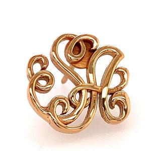 14K Gold-Monogramm Krawattenmarke personalisiert Geschenk für Abschlussfeier Geburtstag Hochzeitstag Made to Order Einzigartiges maßgeschneidertes Accessoire 20 mm