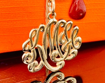 14k Gold Monogram - Monogram Necklace - Silver Monogram - Handmade Monogram - Monogram Jewelry - Handmade Jewelry - Monogram Gift