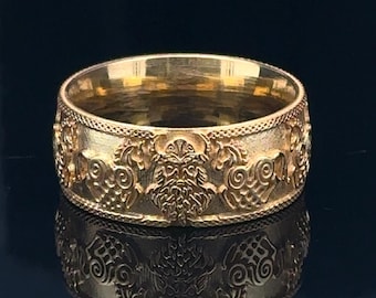 14k Gold Viking Ring: Odin & Sleipnir Norse Design, Customizable