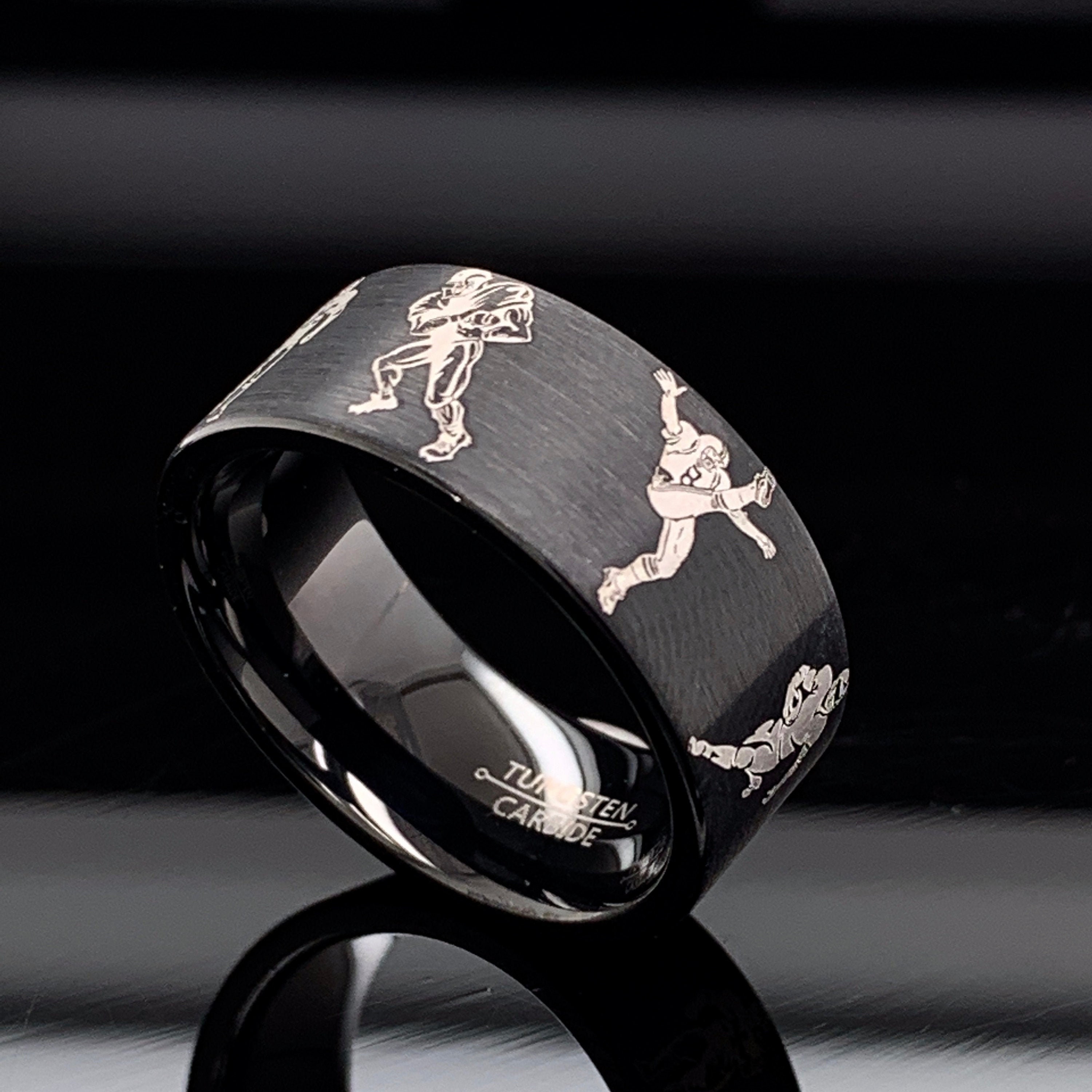 Wedding Ring Men Custom Tungsten Ring Sports Wedding Ring Etsy