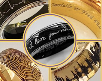 Three Keys Jewelry Anello Da Uomo In Tungsteno Nero Da 8 - Foto 11