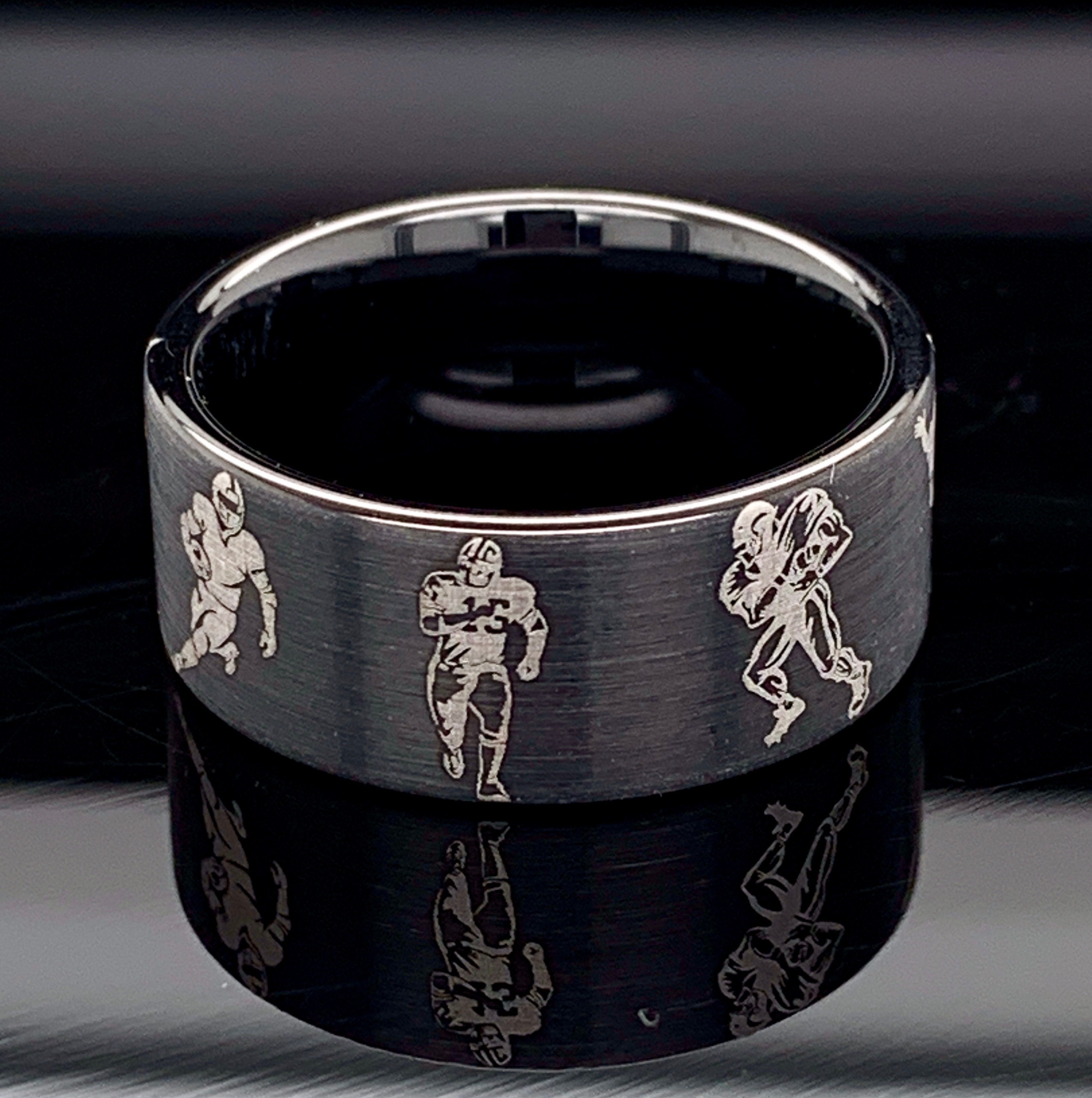 Wedding Ring Men Custom Tungsten Ring Sports Wedding Ring Etsy