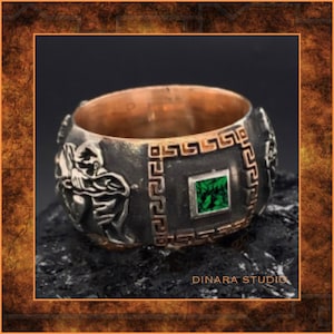 Handmade Emerald Silver Wedding Band: Eternal Love Ring