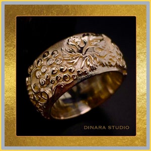 Gold Ehering, Weintrauben Ring, Designer Ring, Unikat Gold Band, Eternity Gold Ring, handgemachter Ring, Jahrestag Ring, Custom Made Ring