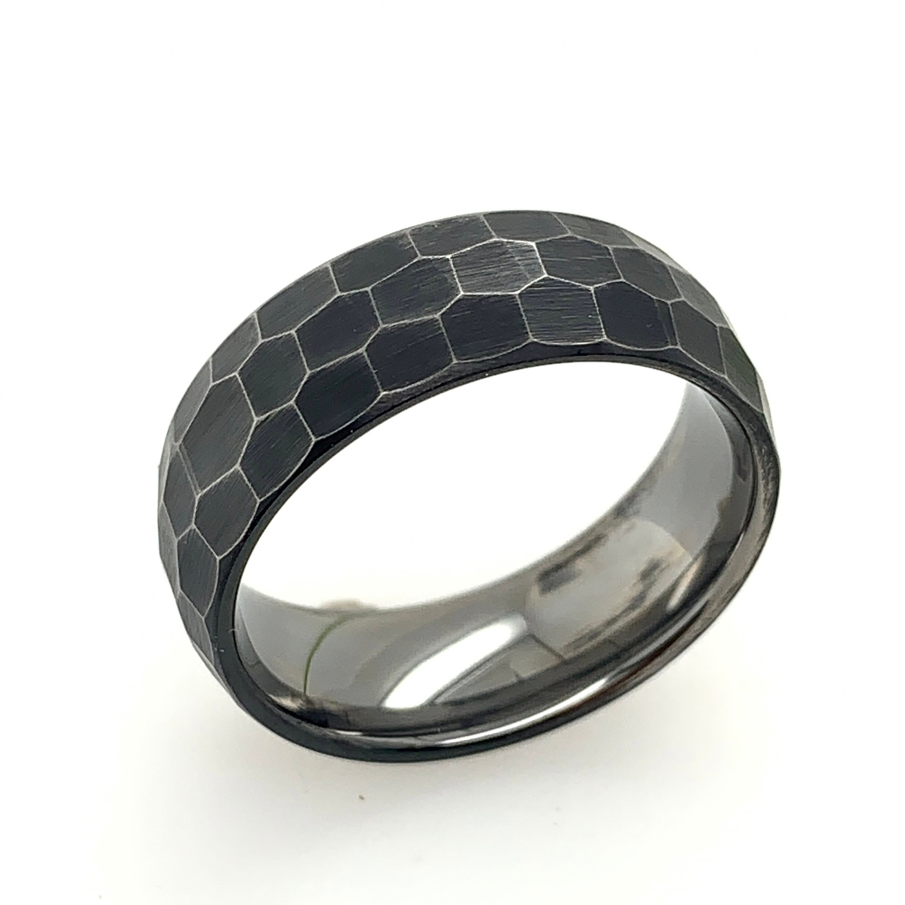 Custom Tungsten Ring Hammered Tungsten Ring Hammered Mens Etsy