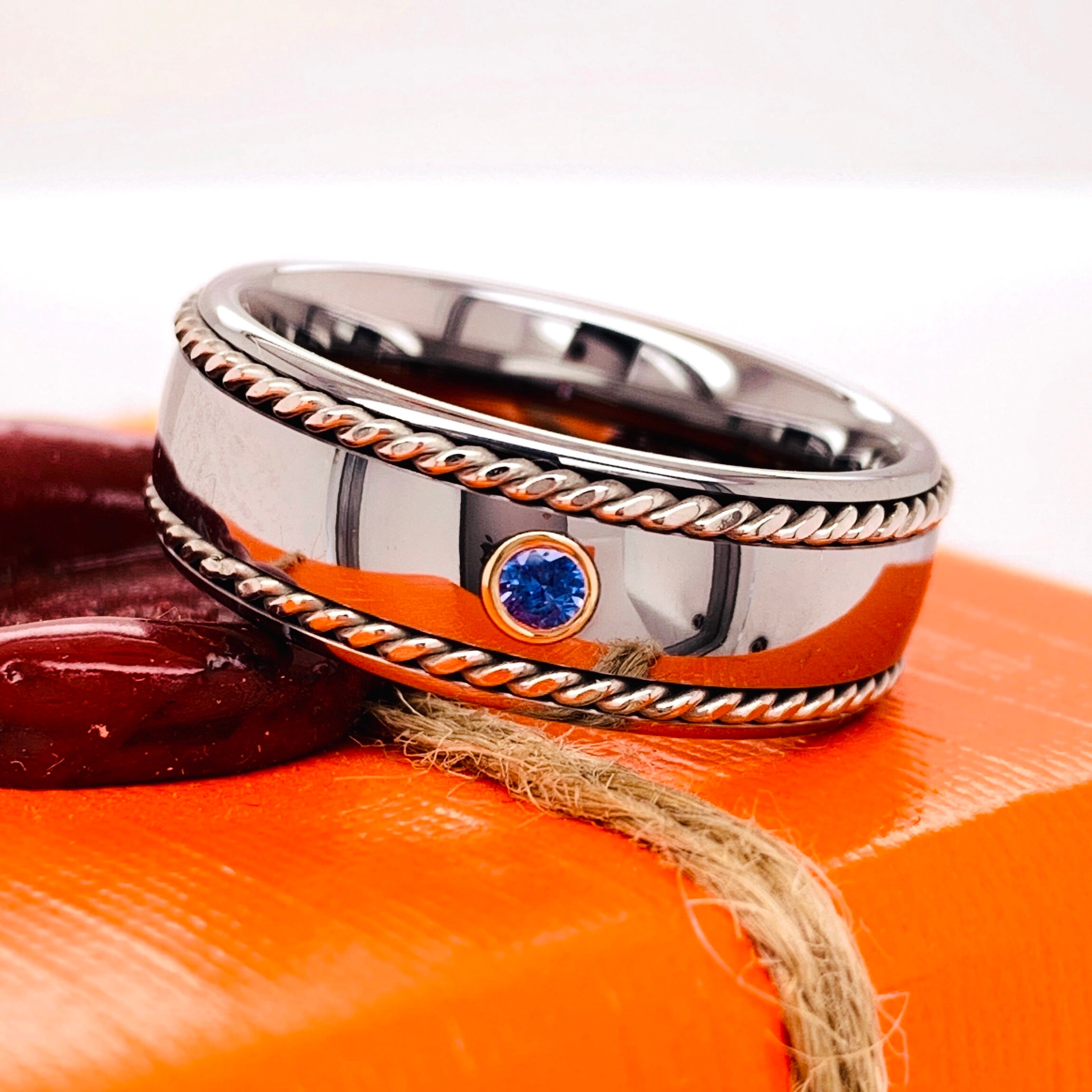 Ruby Tungsten Ring Mens Wedding Ring Tungsten Ring Mens Etsy