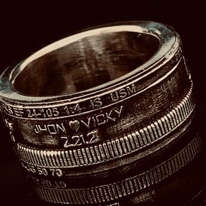 Silver Wedding Band, Camera Lens Ring, Handmade Ring, Personalized Ring, Unique Wedding Band, Mens Silver Ring, Custom Made Ring,