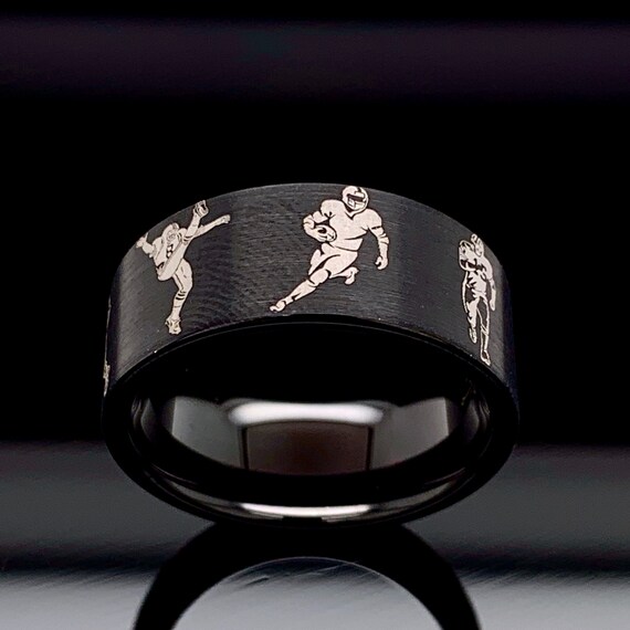 Wedding Ring Men Custom Tungsten Ring Sports Wedding Ring Etsy